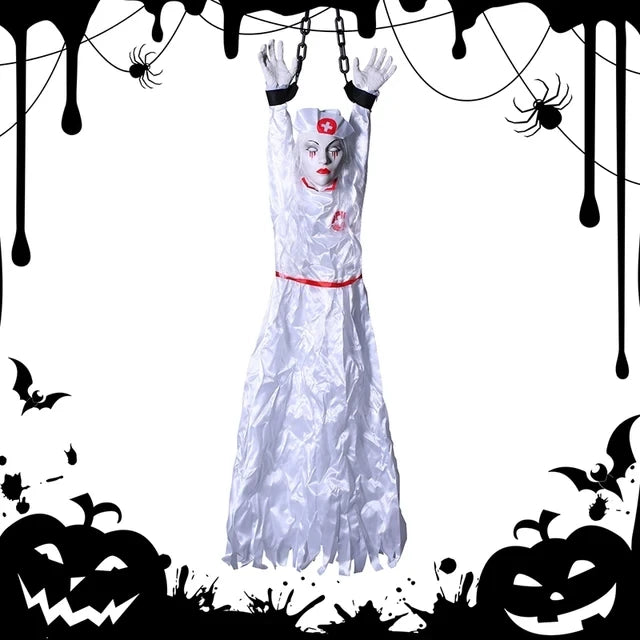 Animatrónico de Terror Colgante con Voz – Decoración Eléctrica para Halloween 👻🎃