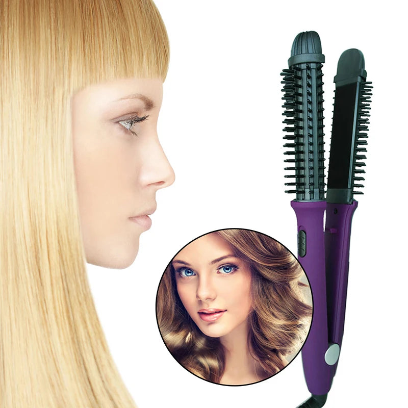 Plancha y Rizador 3 en 1 con Cepillo Iónico – Alisa, Riza y Da Volumen al Cabello
