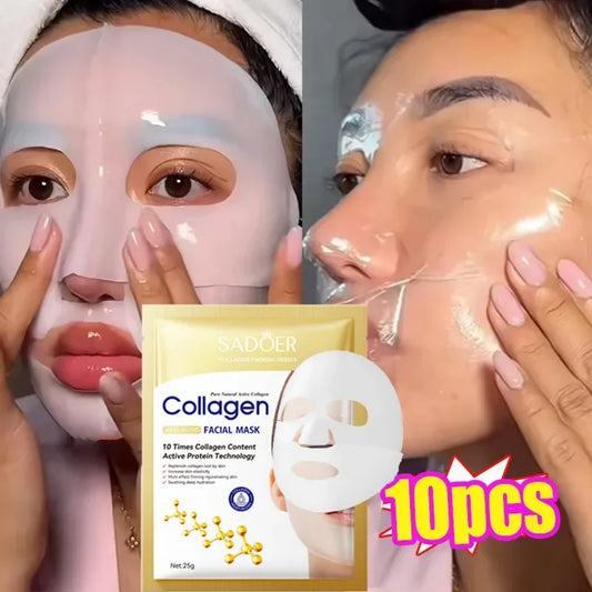 Mascarilla Facial de Colágeno Antiarrugas – Hidratante, Reafirmante y Rejuvenecedora