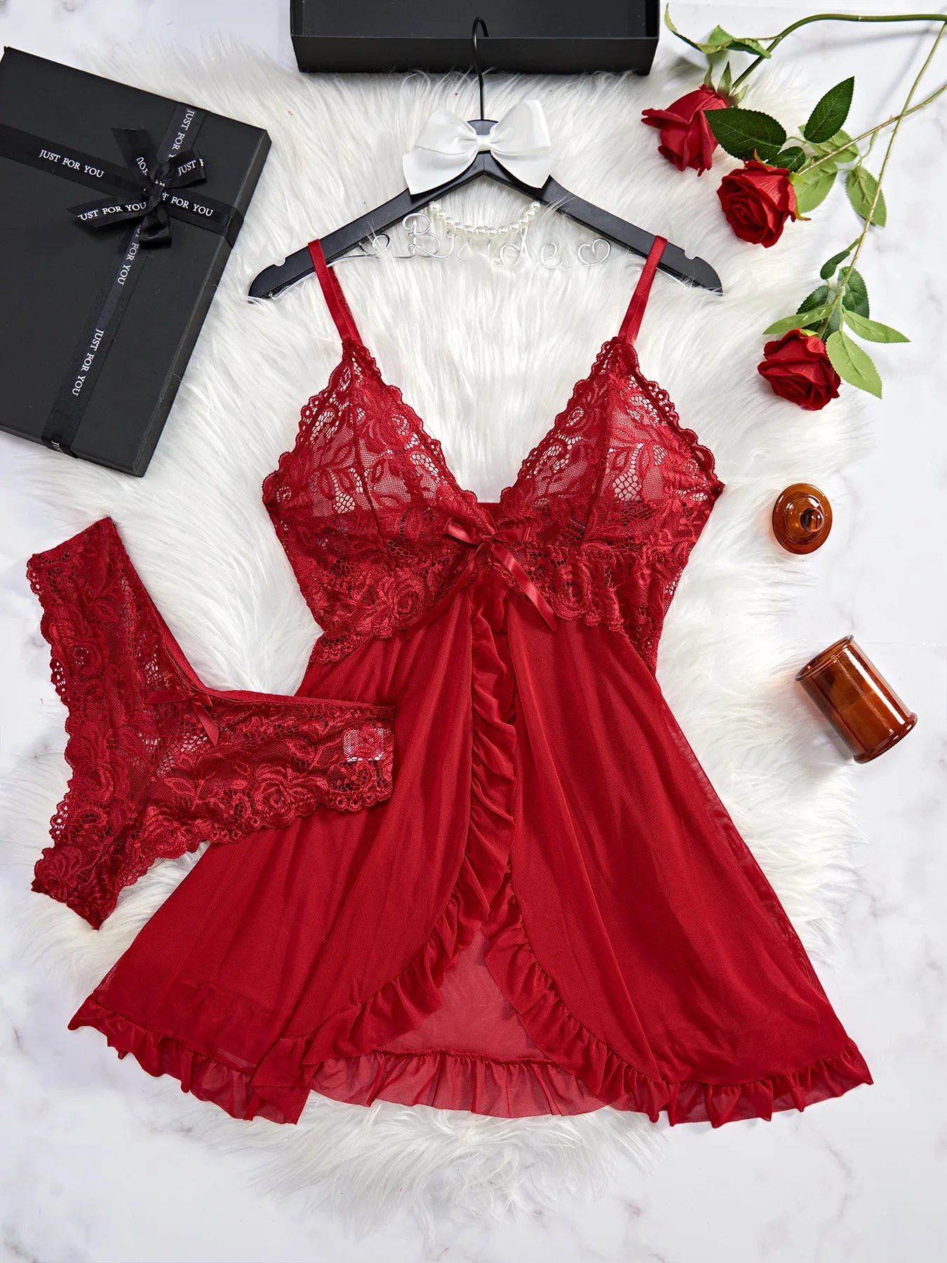 “Vestido de dormir rosa con encaje”🌸