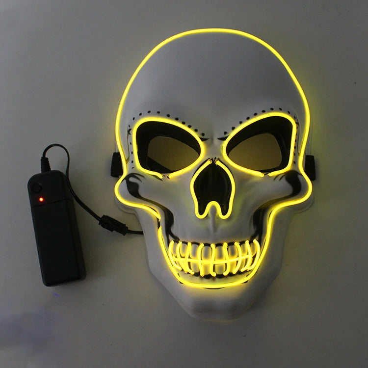 Máscara LED de Calavera Neon – Disfraz y Decoración para Halloween 🎃💀✨
