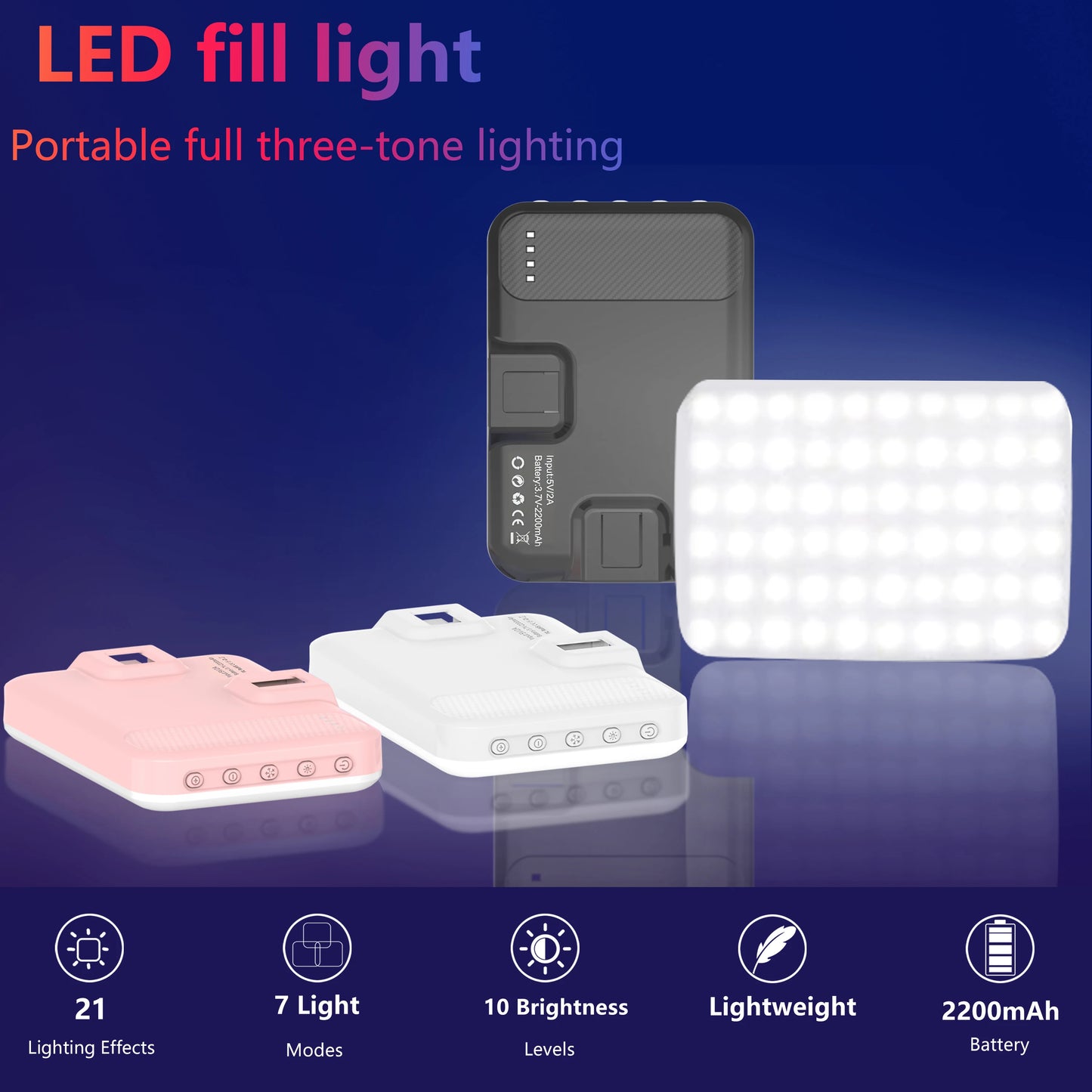👉 Luz LED Selfie 60 Modos – Clip Recargable para Teléfono, iPad y Cámara
