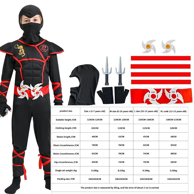 Disfraz Ninja para Niños – Traje Completo de Halloween 🎃🥷