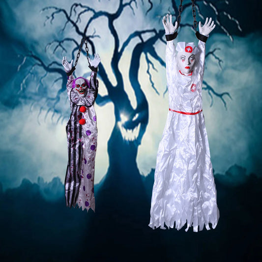 Animatrónico de Terror Colgante con Voz – Decoración Eléctrica para Halloween 👻🎃