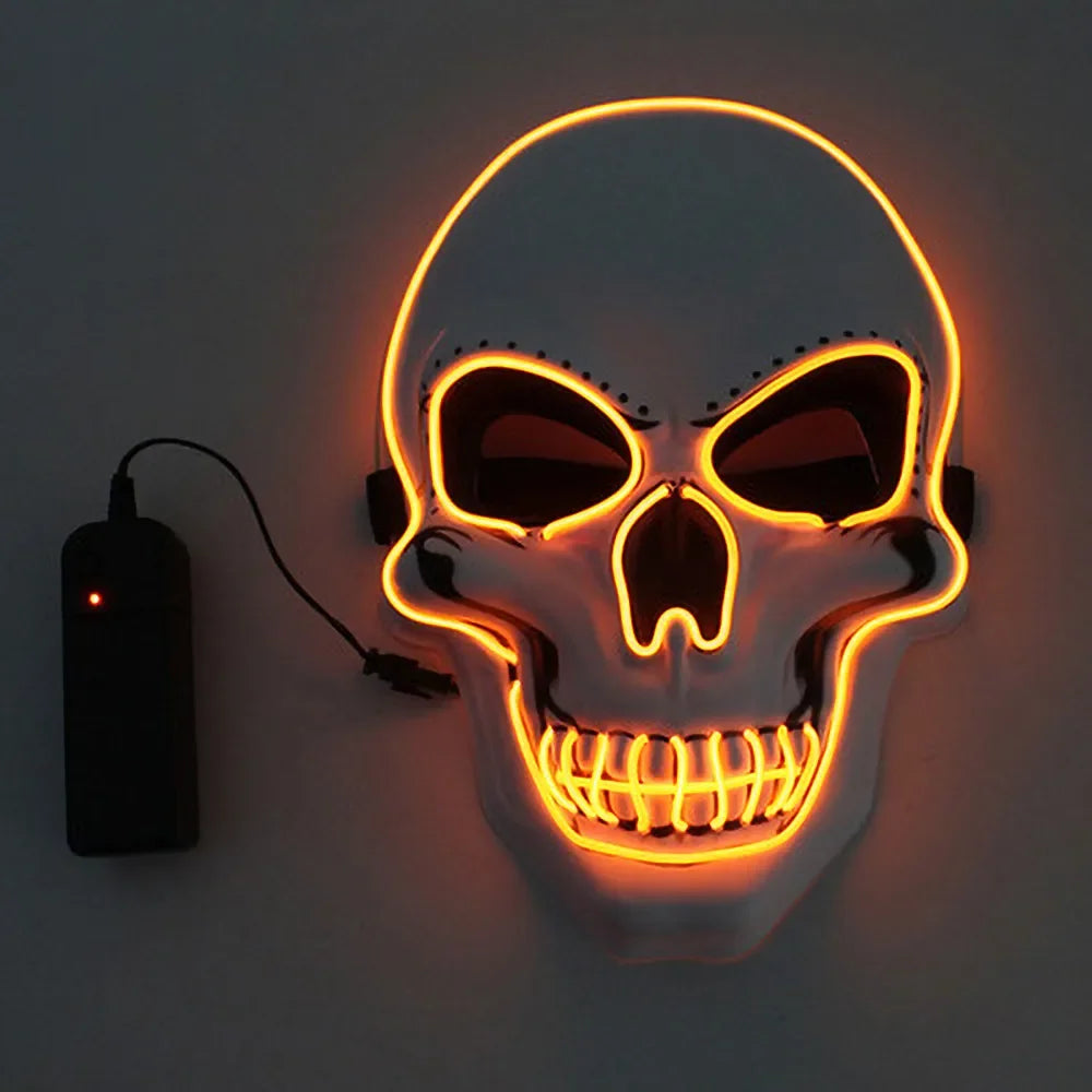 Máscara LED de Calavera Neon – Disfraz y Decoración para Halloween 🎃💀✨