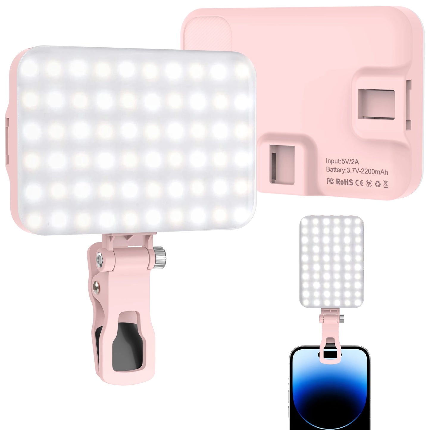 👉 Luz LED Selfie 60 Modos – Clip Recargable para Teléfono, iPad y Cámara