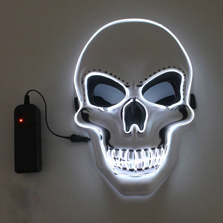 Máscara LED de Calavera Neon – Disfraz y Decoración para Halloween 🎃💀✨