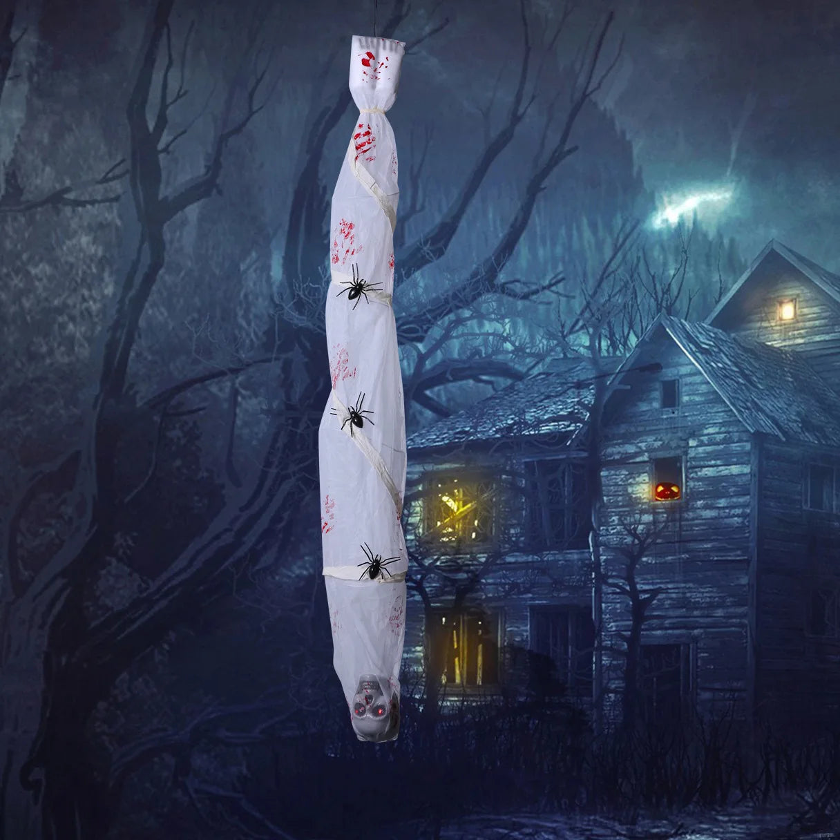 Animatrónico de Terror Colgante con Voz – Decoración Eléctrica para Halloween 👻🎃