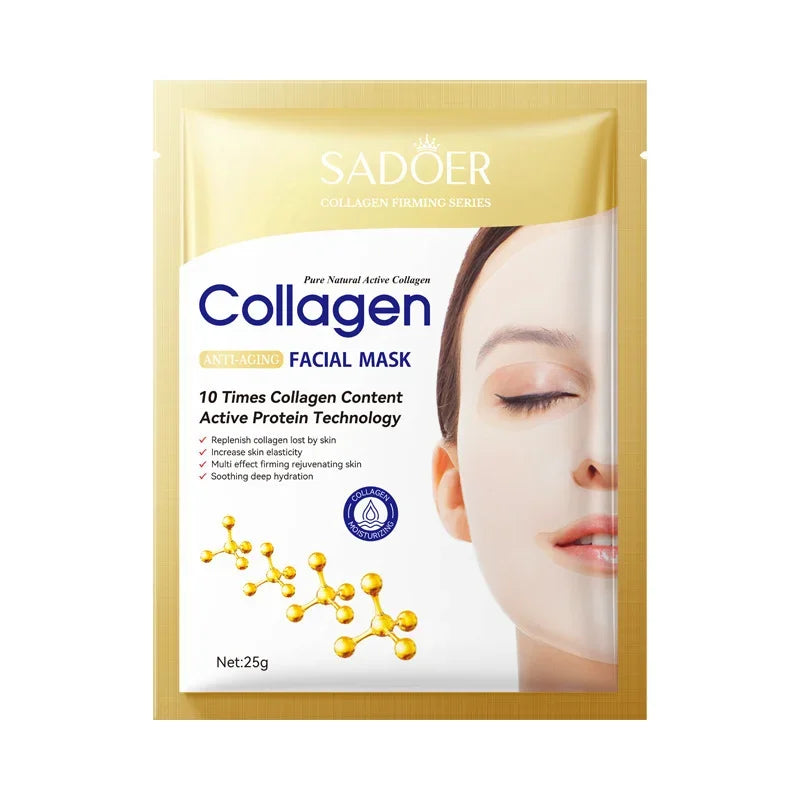 Mascarilla Facial de Colágeno Antiarrugas – Hidratante, Reafirmante y Rejuvenecedora