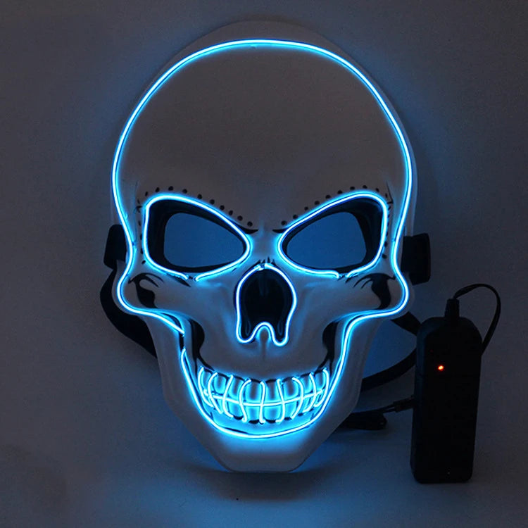 Máscara LED de Calavera Neon – Disfraz y Decoración para Halloween 🎃💀✨