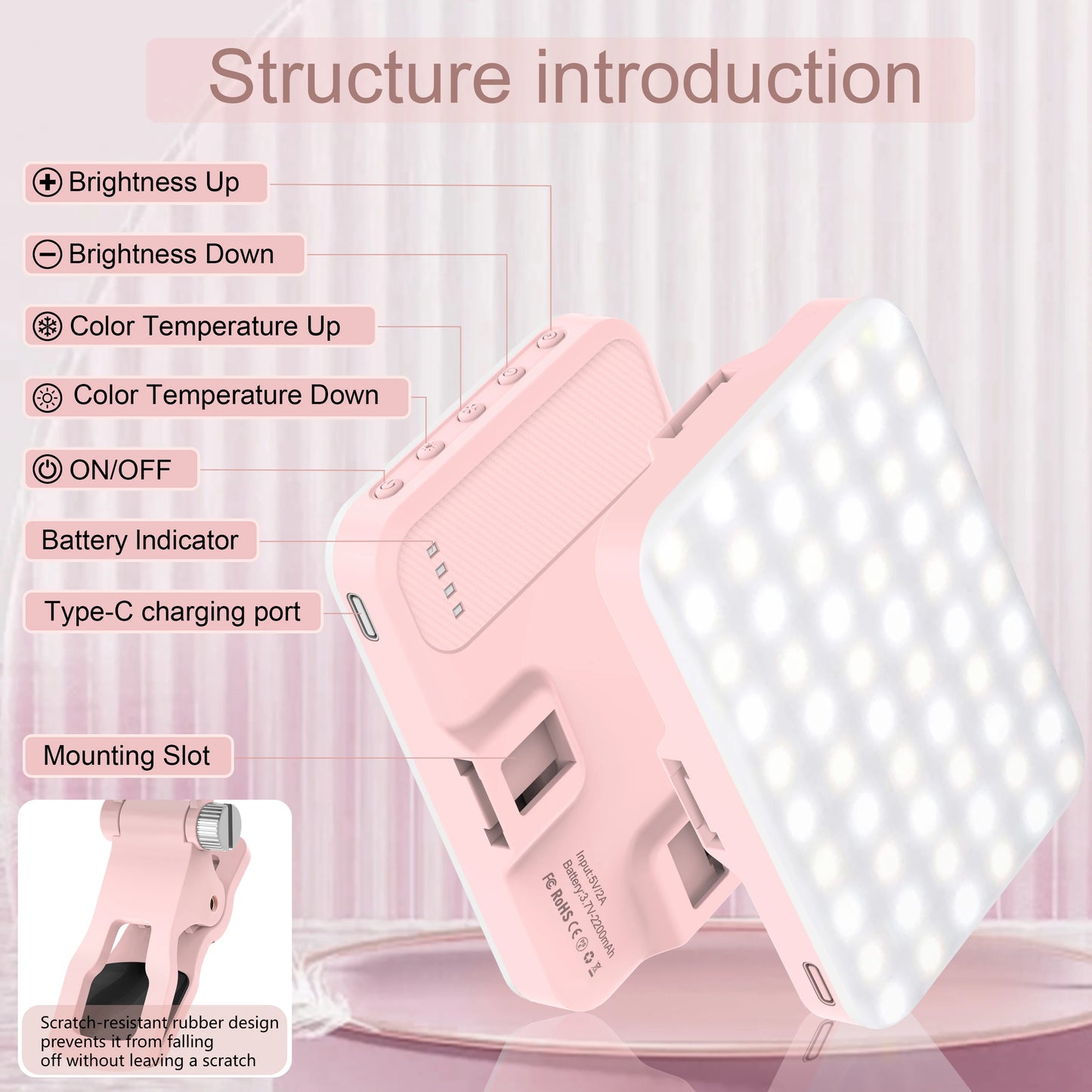 👉 Luz LED Selfie 60 Modos – Clip Recargable para Teléfono, iPad y Cámara