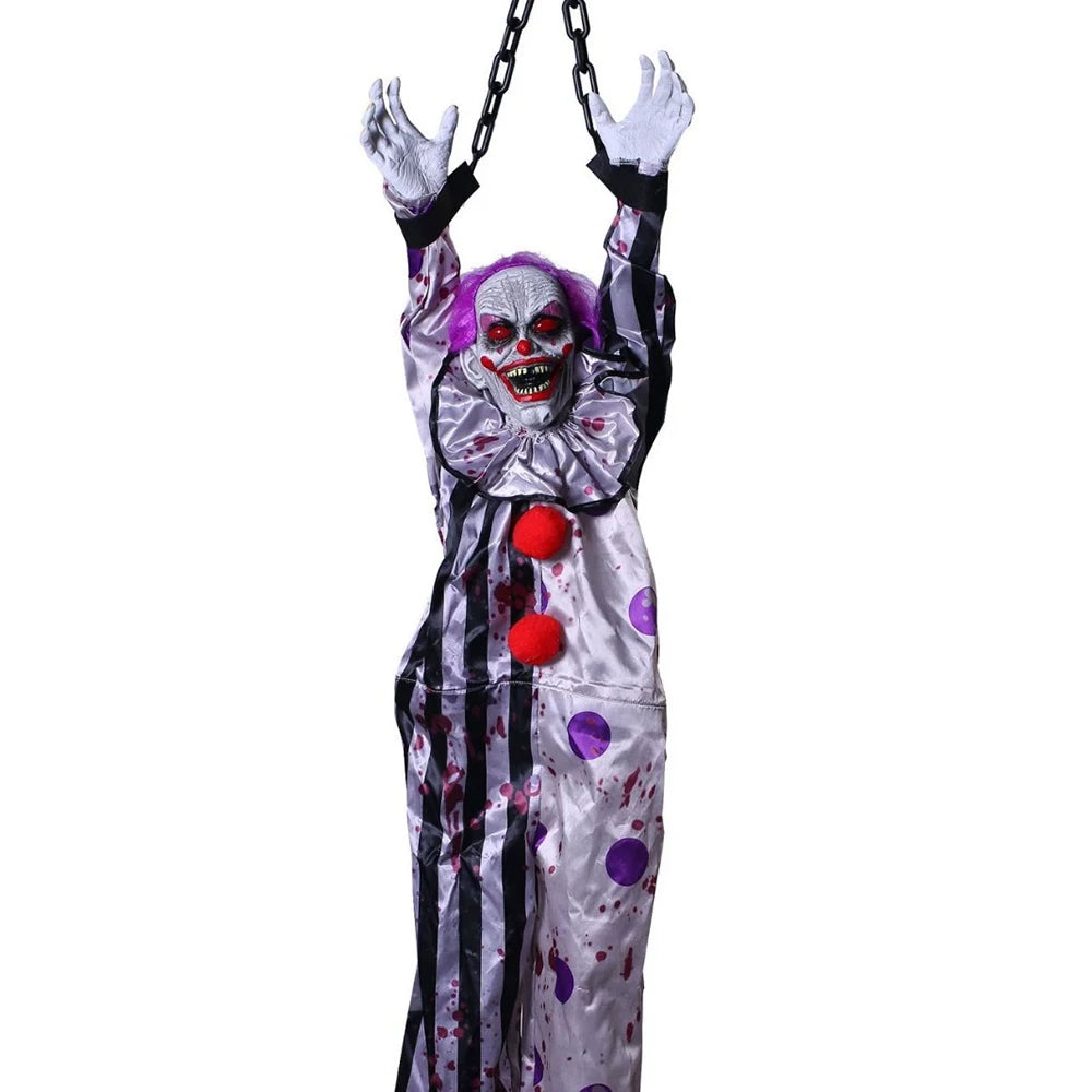 Fantasma Payaso Colgante con Sonido y Luces – Decoración de Terror para Halloween 👻🎃