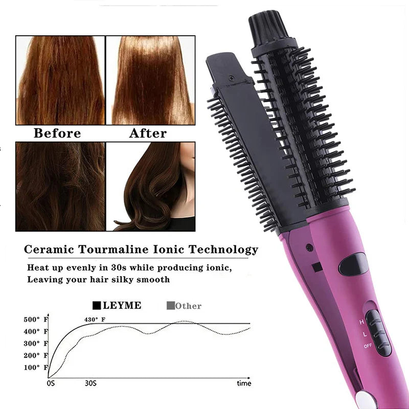 Plancha y Rizador 3 en 1 con Cepillo Iónico – Alisa, Riza y Da Volumen al Cabello