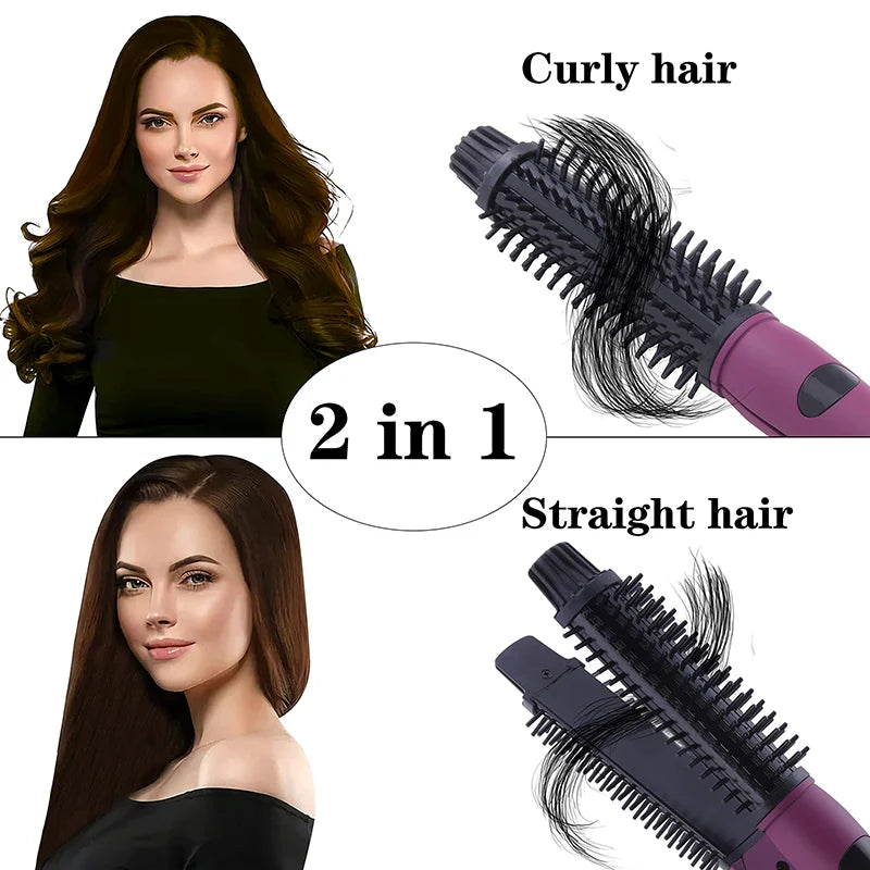 Plancha y Rizador 3 en 1 con Cepillo Iónico – Alisa, Riza y Da Volumen al Cabello