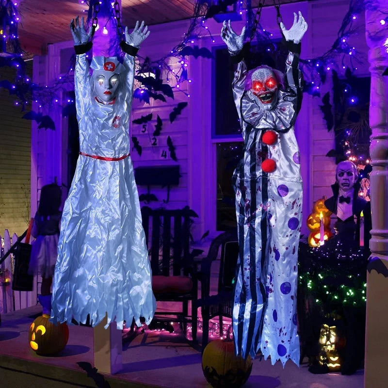 Animatrónico de Terror Colgante con Voz – Decoración Eléctrica para Halloween 👻🎃
