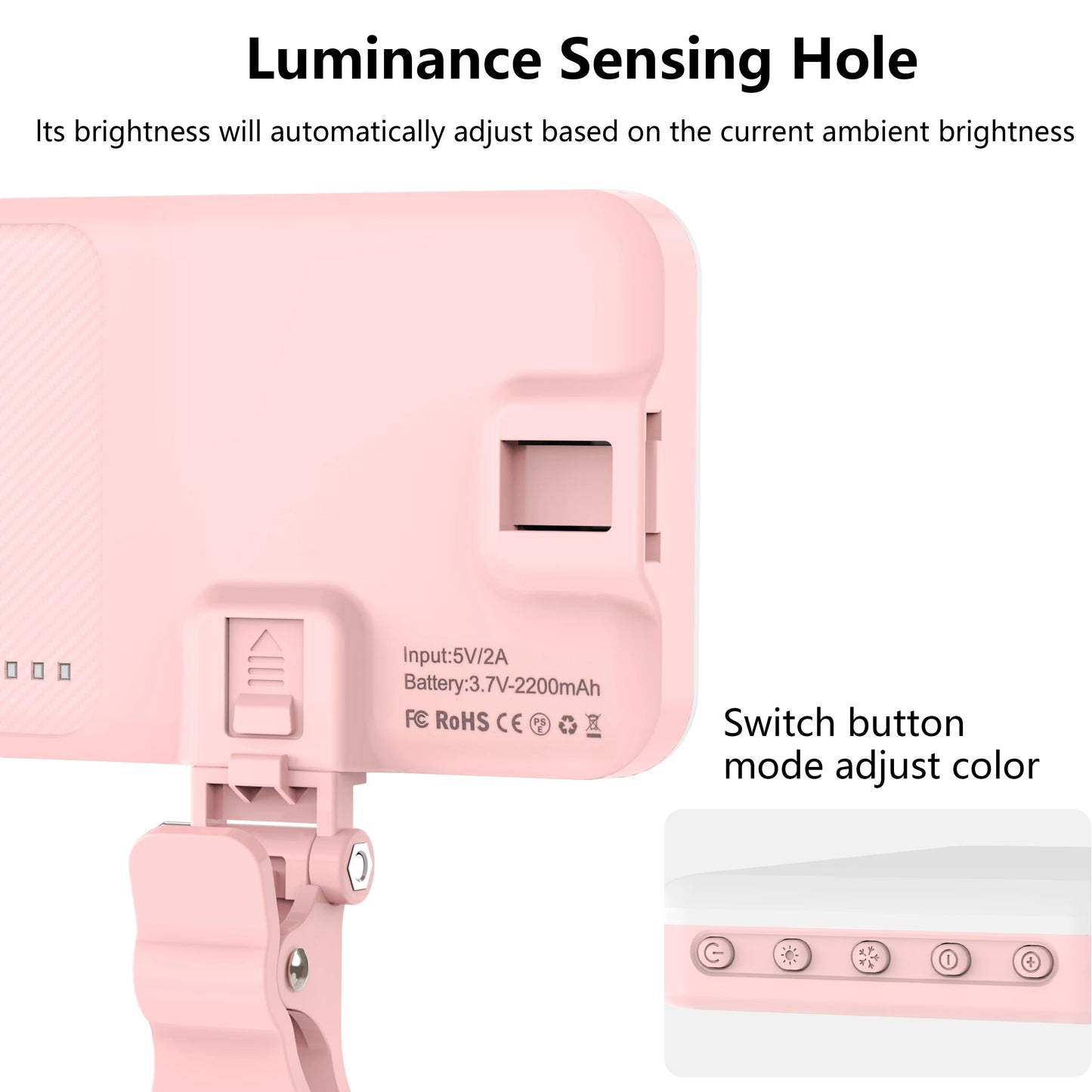 👉 Luz LED Selfie 60 Modos – Clip Recargable para Teléfono, iPad y Cámara