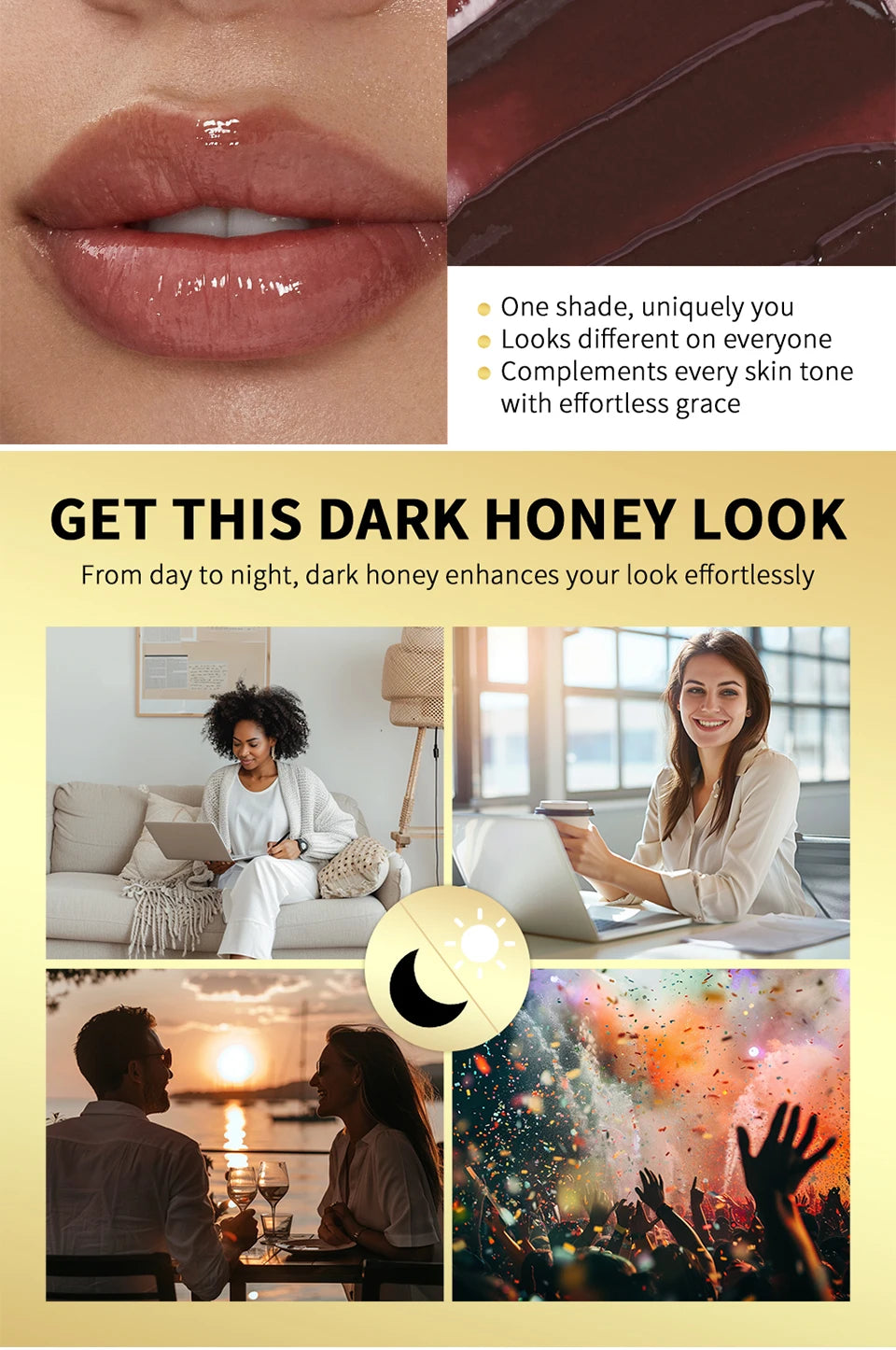 💄 Black Honey Lipstick – Hidratante, de Larga Duración y Efecto Volumen